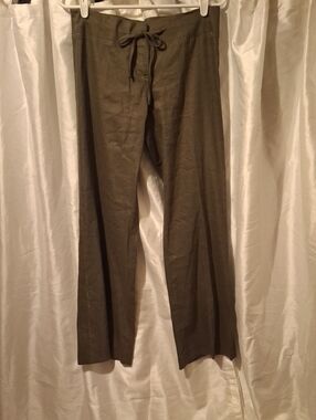 bebe Olive Drawstring Linen Blend Chinos